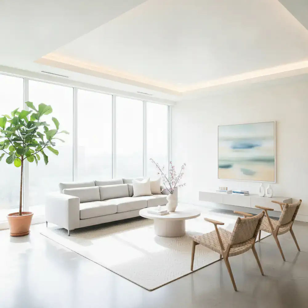 Soggiorno moderno e luminoso, perfettamente pulito